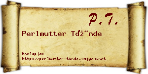Perlmutter Tünde névjegykártya